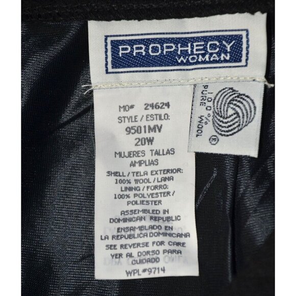 Vintage Prophesy Womens Black Wool Midi Pencil Skirt Size 20W Career Academia - Picture 8 of 9